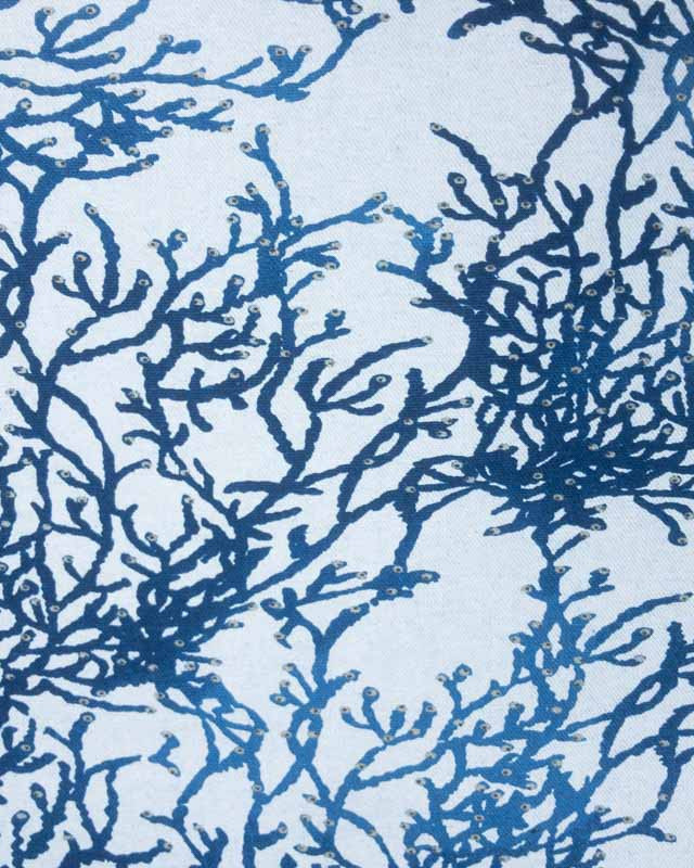Toile coton Calédonie bleu marine x10cm