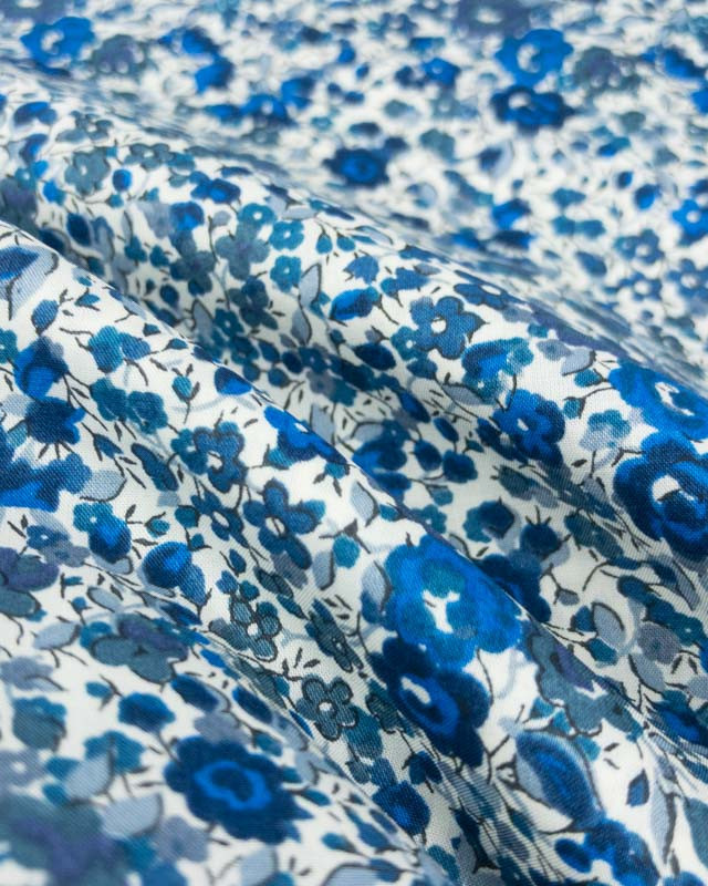 Coton Liberty Fabrics Hederow A bleu mer - Mercerine