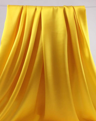 Satin de soie uni jaune Alicia - Mercerine