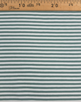 Jersey tissu marinière vert cactus - Mercerine