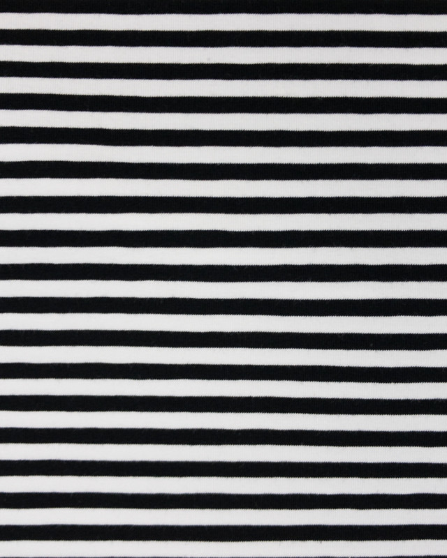 Jersey tissu marinière noir - Mercerine