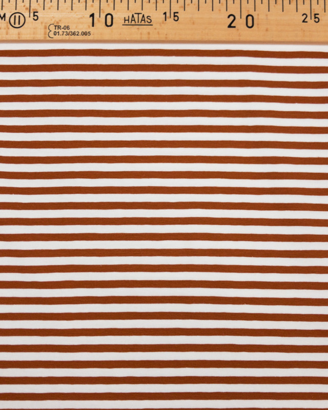 Jersey tissu marinière chataigne - Mercerine