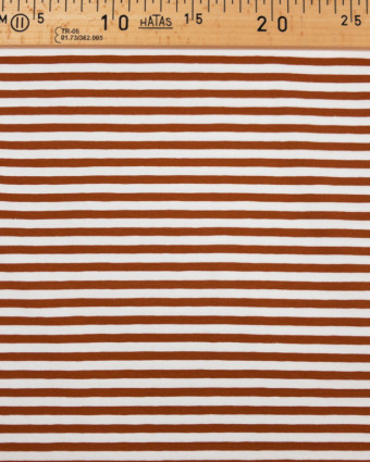 Jersey tissu marinière chataigne - Mercerine