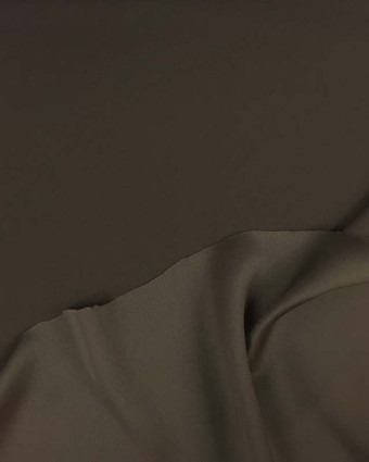Tissu crêpe envers satin marron chocolat Cristina - Mercerine