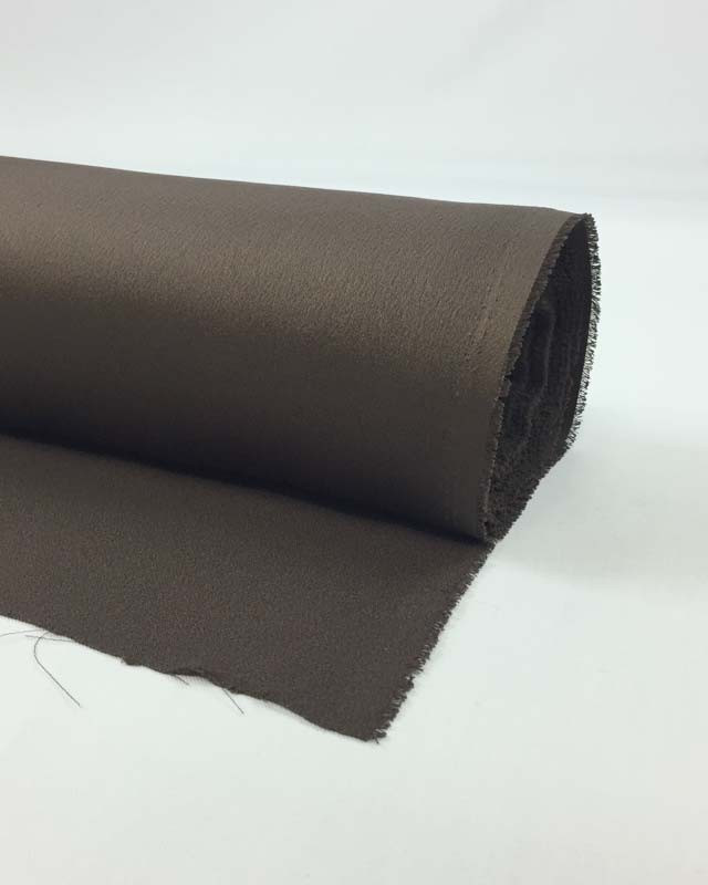 Tissu crêpe envers satin marron chocolat Cristina - Mercerine