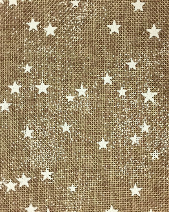 Toile de jute imprimée étoile neige - Mercerine