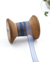Ruban mousseline bleu marine au mètre
