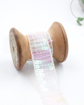 Ruban paillettes sequins nacre