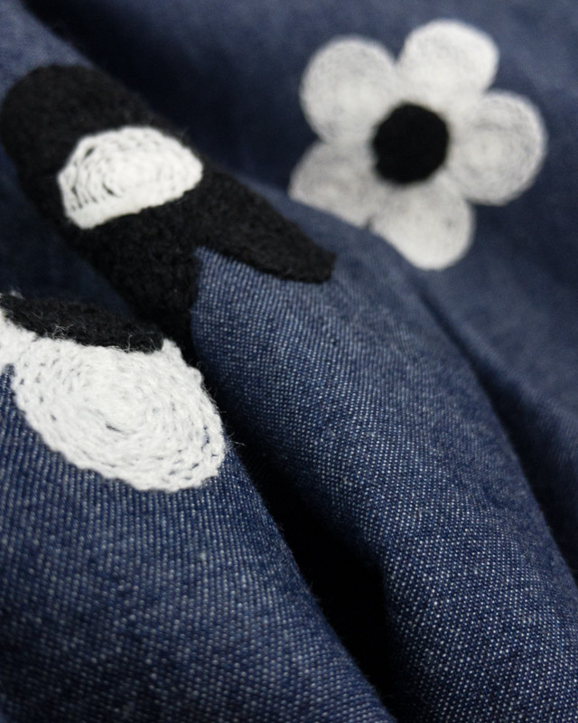 Denim Jean Brodé de Fleurs