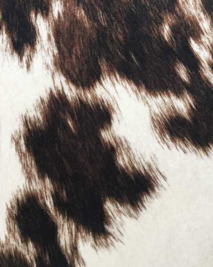 Velours imprimé vache chocolat