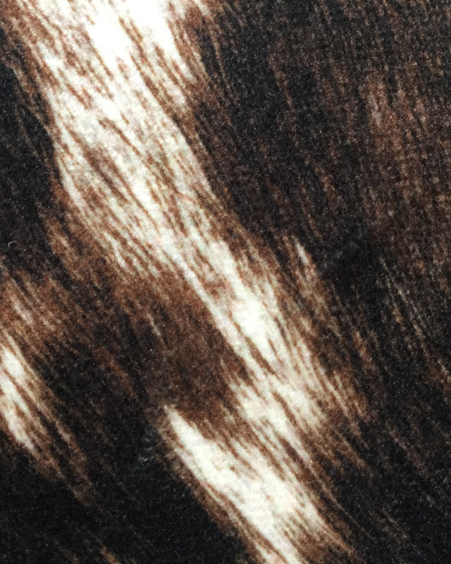 Velours imprimé vache chocolat