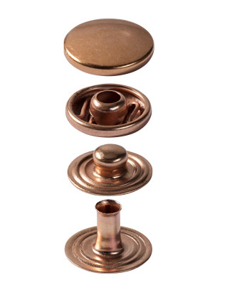 Boutons pression, cuivre- anorak - 15mm et outils de pose Prym 