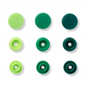 Lot 30 boutons pression Prym vert 