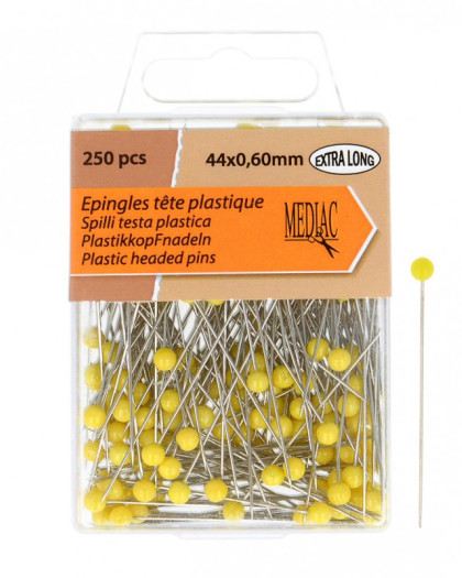 Epingles Tête Plastique 44 mm - 250 pcs - Mercerine