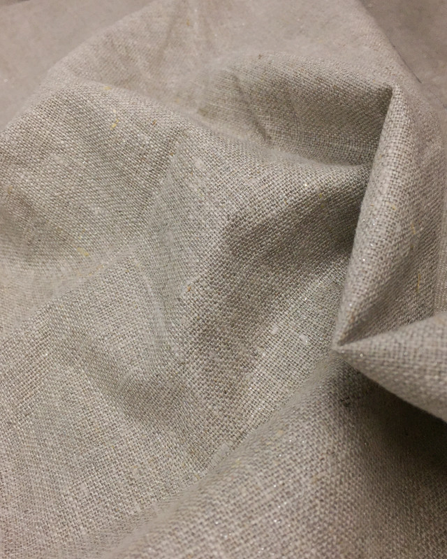 Toile de lin paillette d'argent