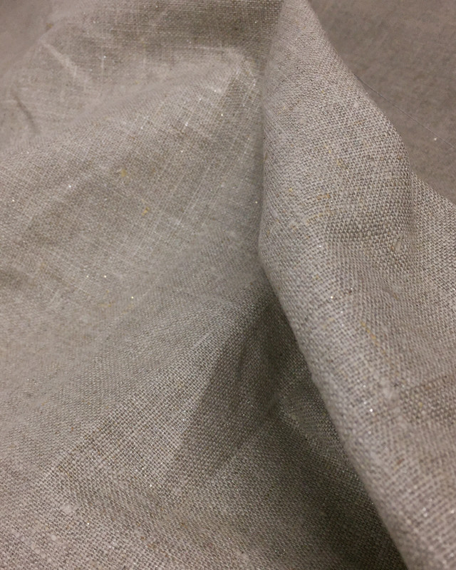 Toile de lin paillette d'argent