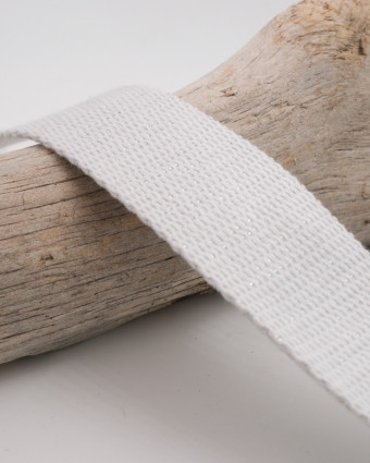 Sangle blanc pailleté argent 30mm - Mercerine