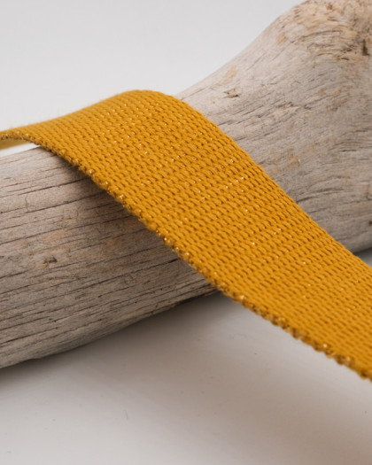 Sangle jaune pailletée or 30mm