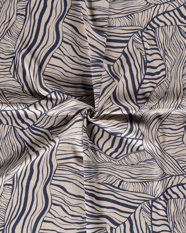 Lin mouvant bleu indigo x10cm