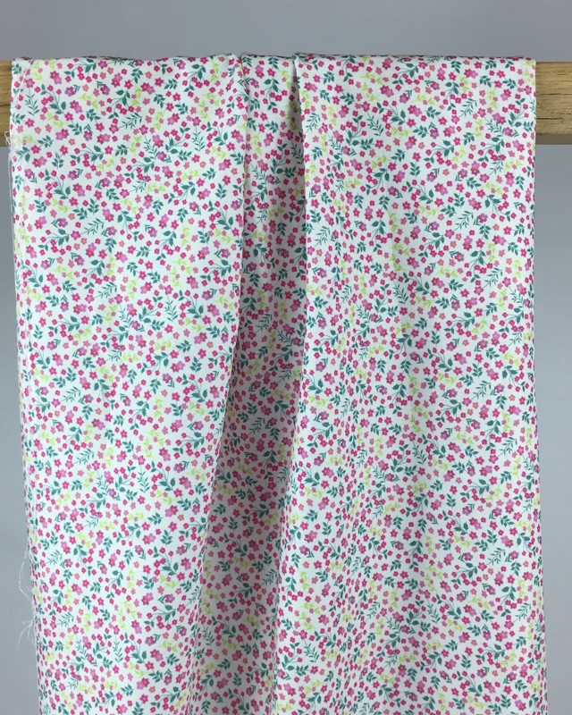 Popeline De Coton fine Mila fleurs x10cm 