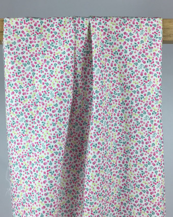 Popeline De Coton fine Mila fleurs x10cm 