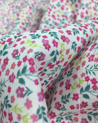 Popeline De Coton fine Mila fleurs x10cm 