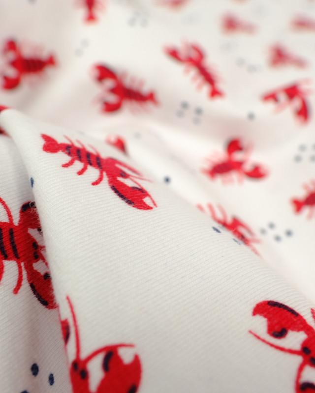 Jersey Coton Oekotex homard  x10cm
