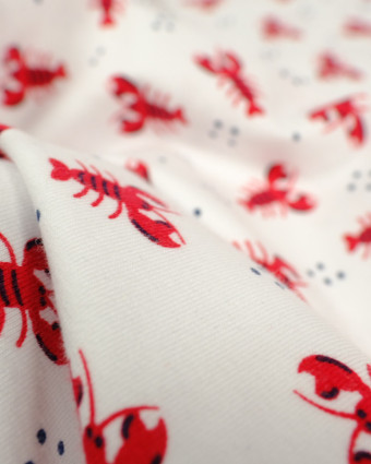 Jersey Coton Oekotex homard  x10cm