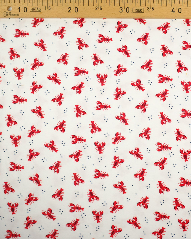 Jersey Coton Oekotex homard  x10cm