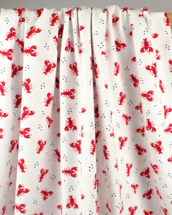 Jersey Coton Oekotex homard  x10cm
