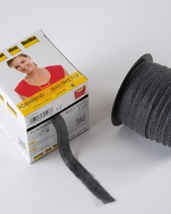 Tissu Stabilemanche noir biais thermocollant noir -  Mercerine
