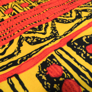 Tissu wax africain rouge orange - Wax - 1741516.FE.X