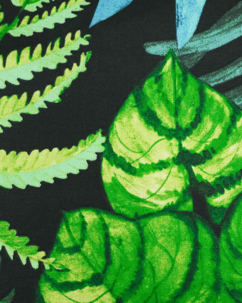 Tissu grande largeur - tissu tropical noir - Mercerine