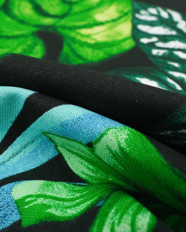 Tissu grande largeur - tissu tropical noir - Mercerine