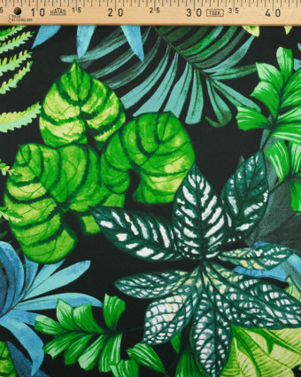 Tissu grande largeur - tissu tropical noir - Mercerine
