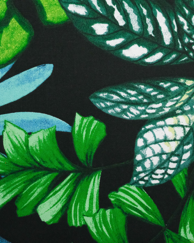 Tissu grande largeur - tissu tropical noir - Mercerine