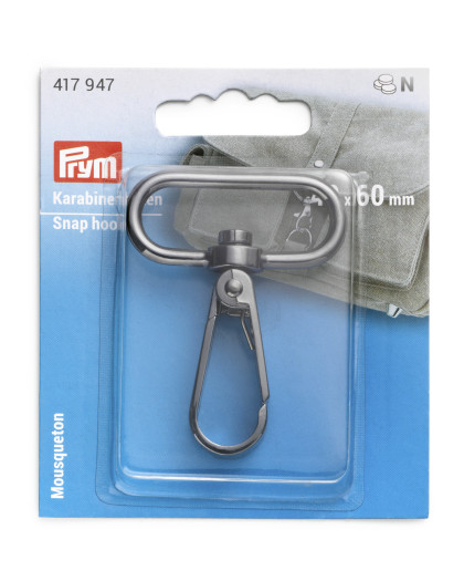 Mousqueton - 40X60Mm -Noir Brillant - Prym - Mercerine
