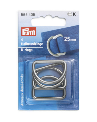Anneaux Demi-Rond -25Mm -Noir Brillant - Prym - Mercerine