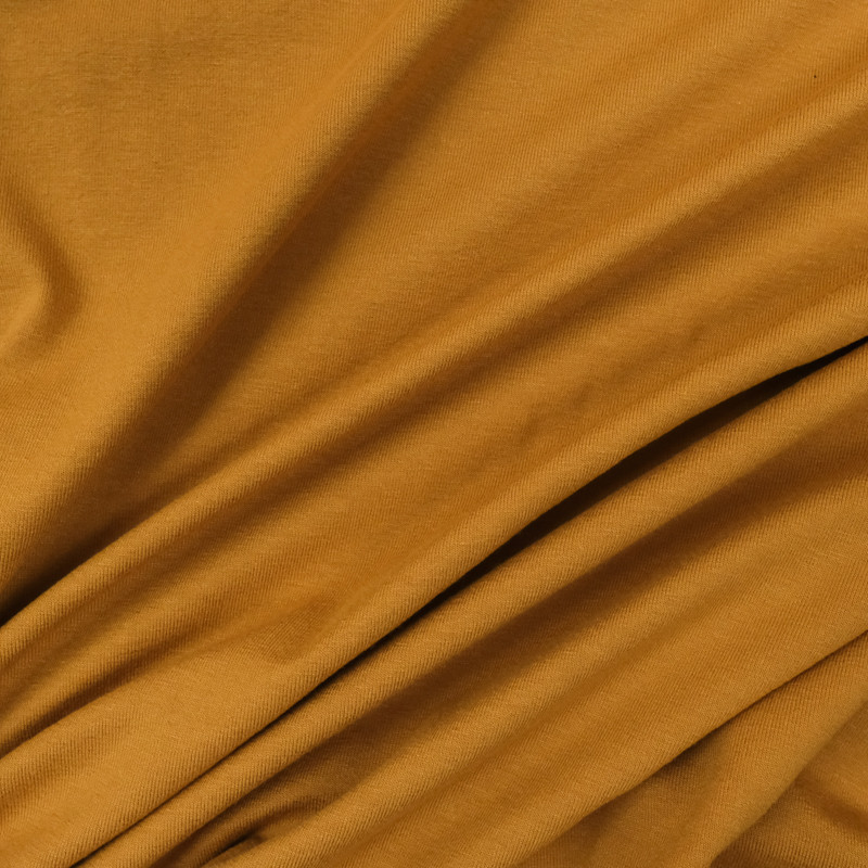 Jersey Viscose jaune ocre  oeko tex Julia - par 10cm -  Mercerine