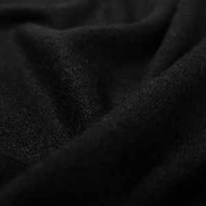 Tissu Maille Douce Noire  - 10cm