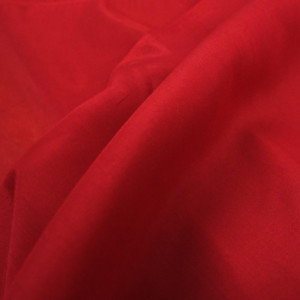  Tissu Soie coton rouge  - 10cm -  Mercerine