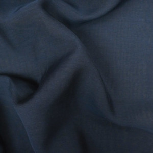 Tissu Soie coton bleu navy -...