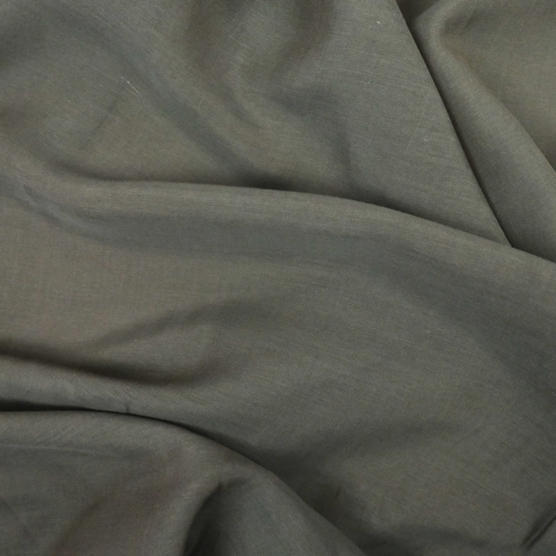  Tissu Soie coton gris taupe - 10cm -  Mercerine