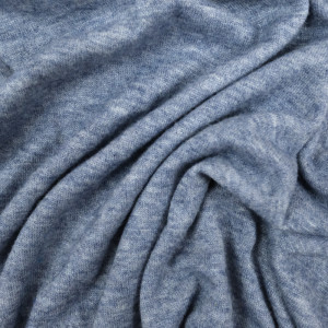 Tissu Maille Douce Bleu - 10cm