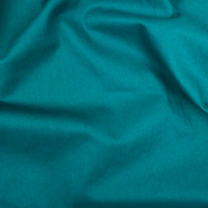 Tissu coton lavé bleu paon