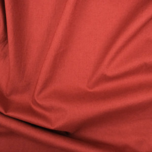 Tissu coton lavé rouge tomette
