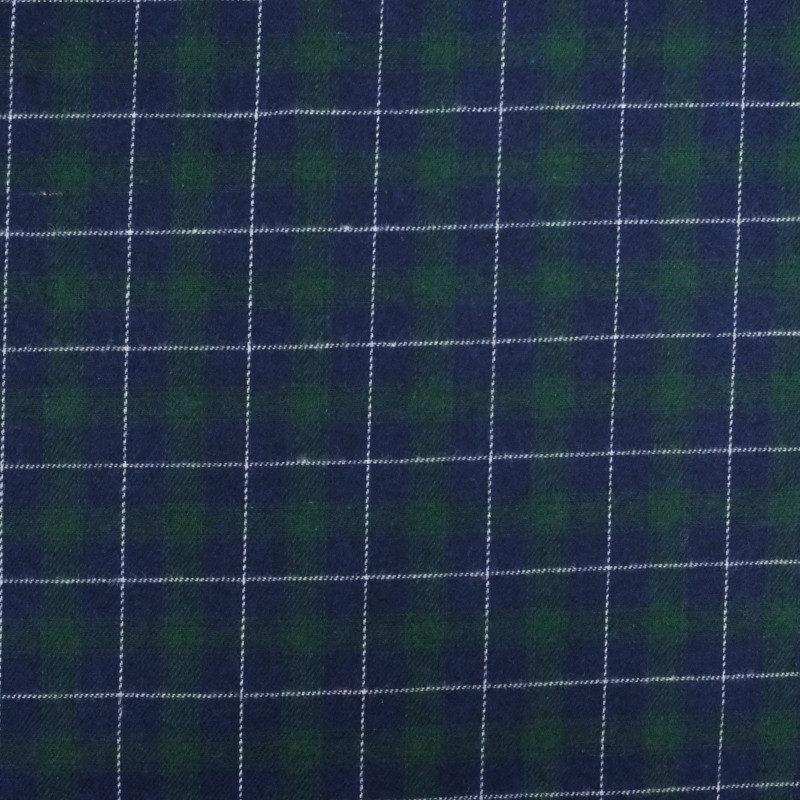 Tissuà carreaux vert bleu Mercerine