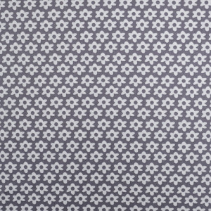 Tissu coton fleuri gris x10cm