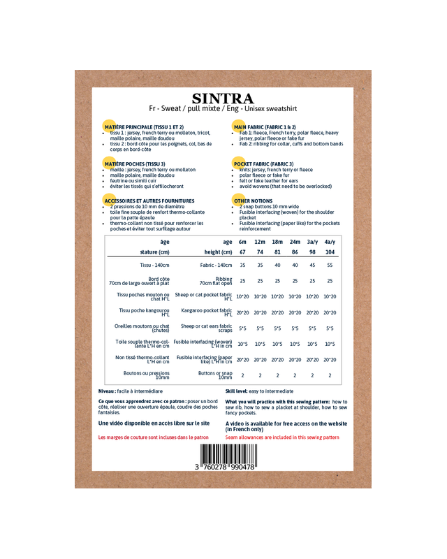 Ikatee|Patron sweat enfant|Sintra|Mercerine