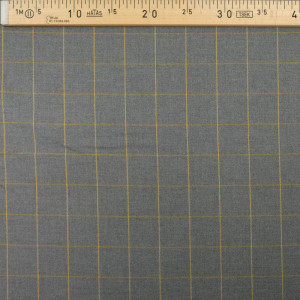 Tissuécossais gris carreaux jaune 50cmMercerine